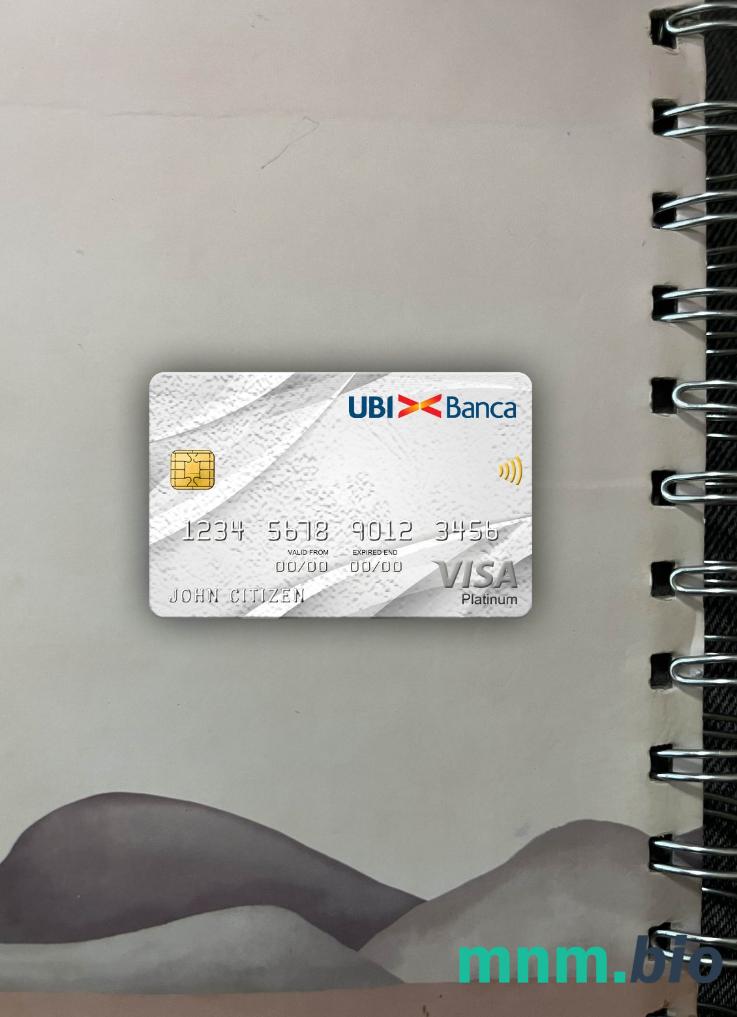 Italy UBI bank visa platinum card wygląd fotograficzny skan PSD + zdjęcie